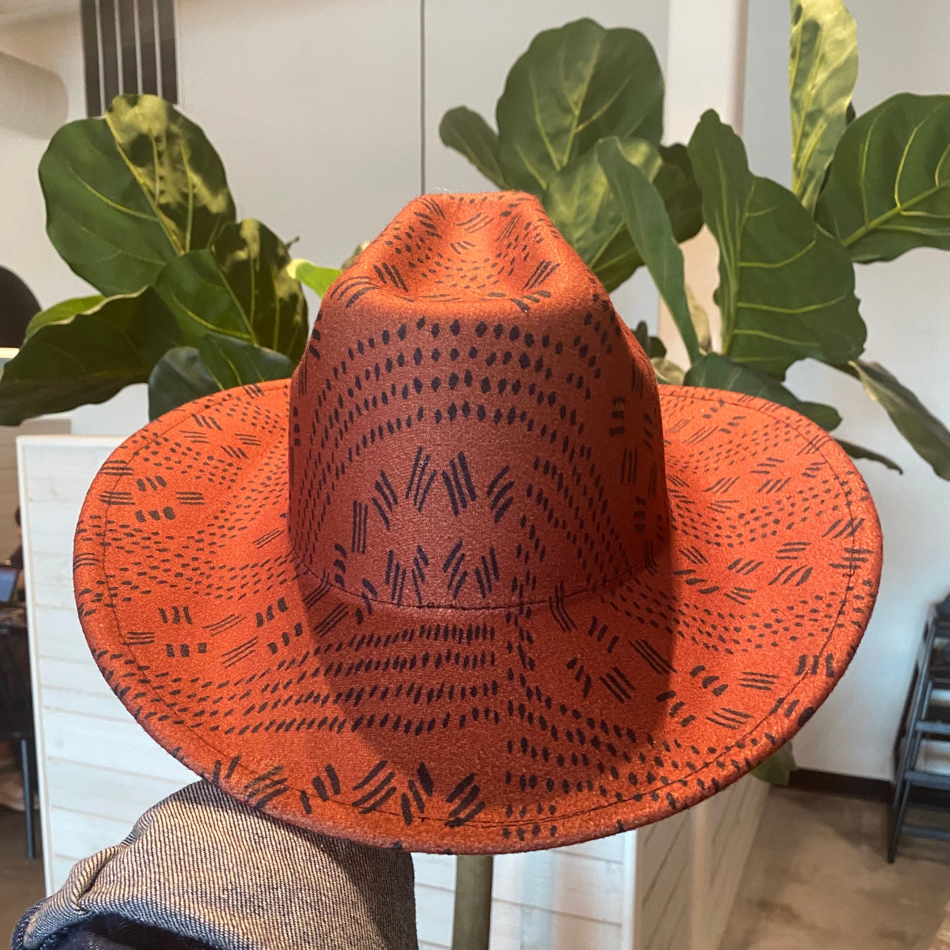 Copper Brown Printed Cowboy Hat