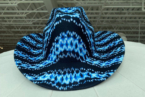 PRE-ORDER - Blue Printed Cowboy Hat