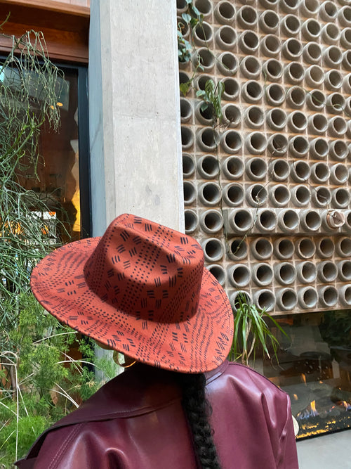 Copper Brown Printed Cowboy Hat
