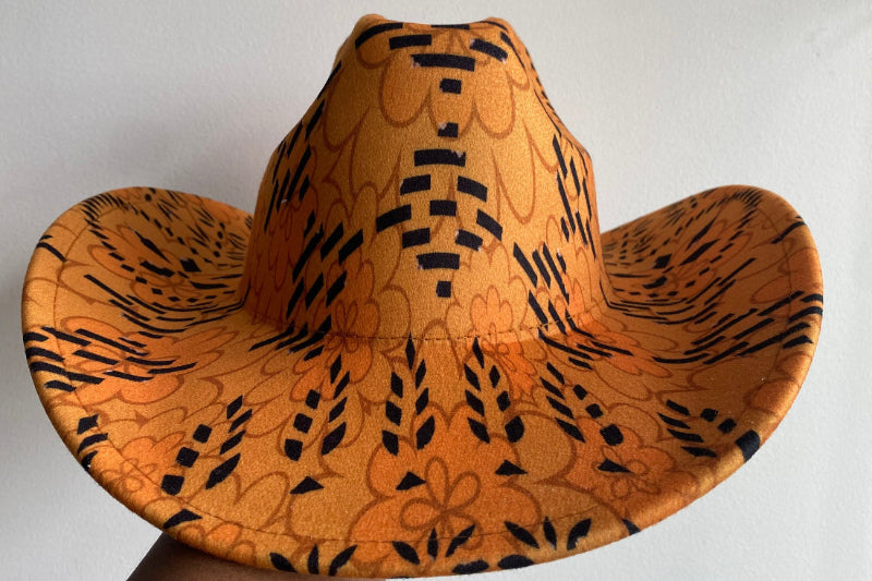 Yellow Print Cowboy Hat